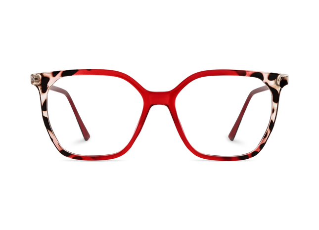 Eydology Claire Cherry Red & Black Pattern Women's Cat Eye Glasses 2