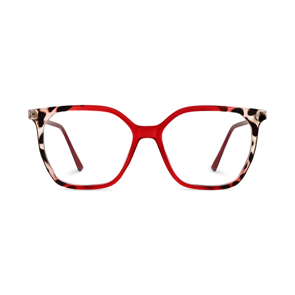 Eydology Claire Cherry Red & Black Pattern Women's Cat Eye Glasses 2