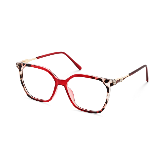 Eydology Claire Cherry Red & Black Pattern Women's Cat Eye Glasses 3