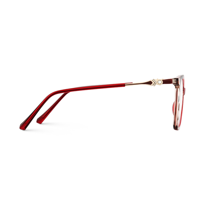 Eydology Claire Cherry Red & Black Pattern Women's Cat Eye Glasses 4