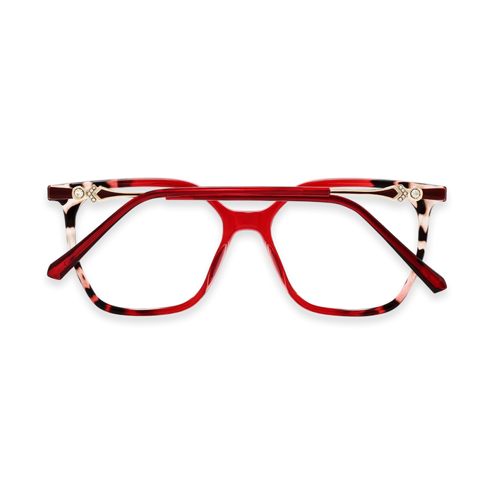Eydology Claire Cherry Red & Black Pattern Women's Cat Eye Glasses 5