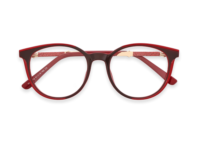 Eydology Clara Deep Red Women's Cat Eye Glasses 1