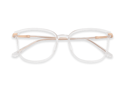 Eydology Clear White/Rose Gold Glasses 1