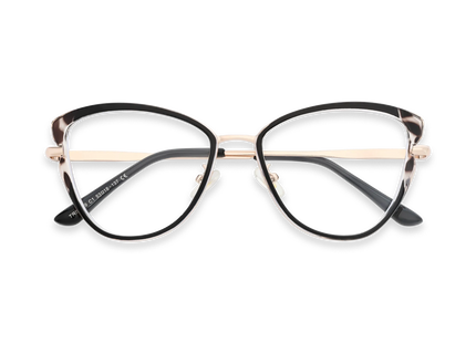 Eydology Collins Gold/Black Women's Cat Eye Glasses 1