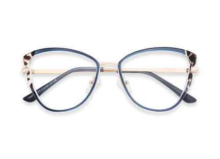 Eydology Collins Gold/Blue Women's Cat Eye Glasses 1