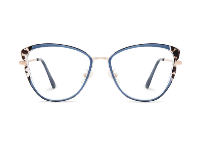 Eydology Collins Gold/Blue Women's Cat Eye Glasses 2