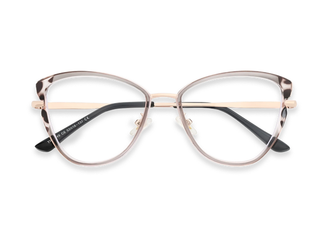 Eydology Collins Gold/Grey Women's Cat Eye Glasses 1