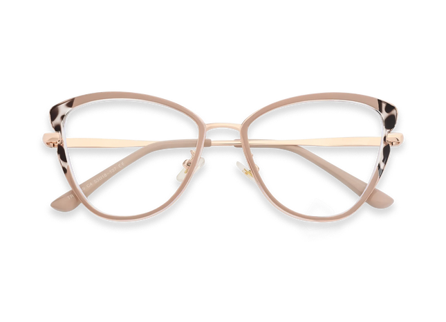 Eydology Collins Gold/Khaki Women's Cat Eye Glasses 1