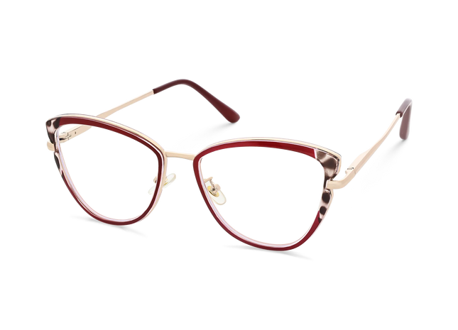 Eydology Collins Gold/Red Women's Cat Eye Glasses 3