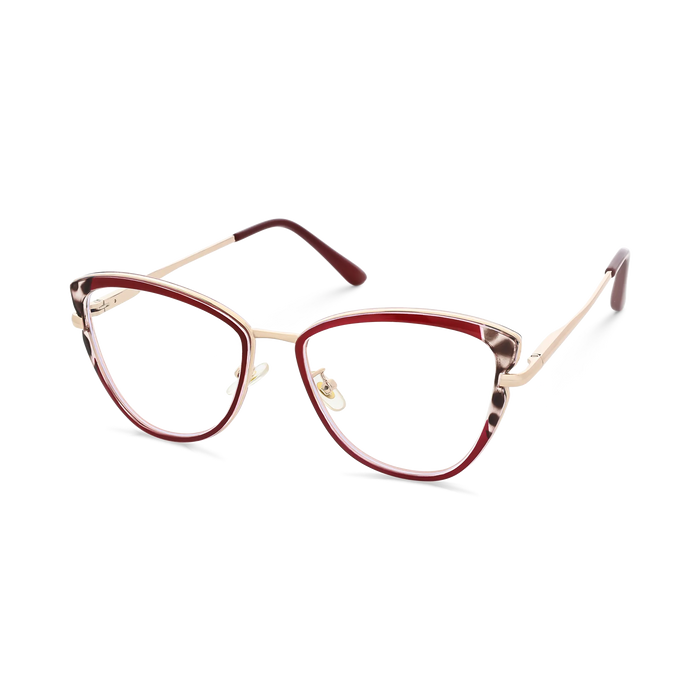 Eydology Collins Gold/Red Women's Cat Eye Glasses 3
