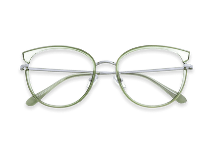 Eydology Cora Crystal Green/Silver Glasses 1