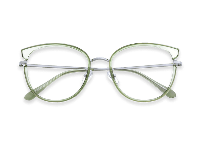 Eydology Cora Crystal Green/Silver Glasses 1