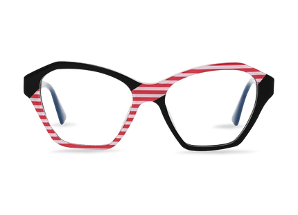 Eydology Dakota Pink Stripes Glasses 1