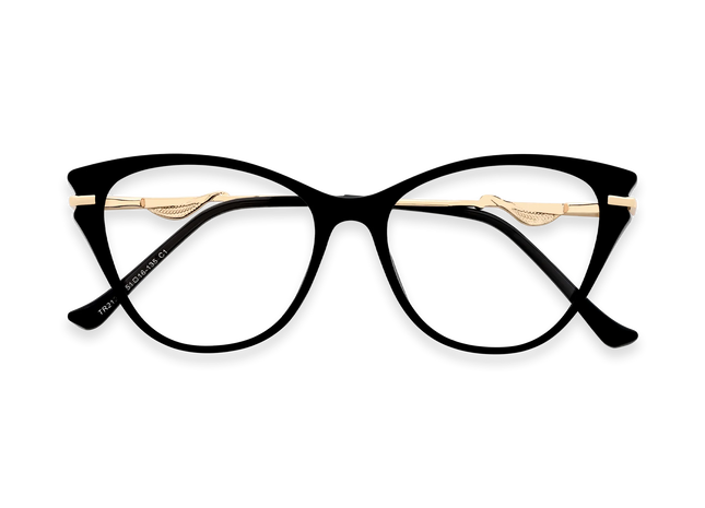Eydology Daphne Black Women's Cat Eye Glasses 1