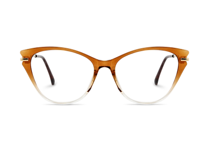 Eydology Daphne Brown to Clear Gradient Women's Cat Eye Glasses 2