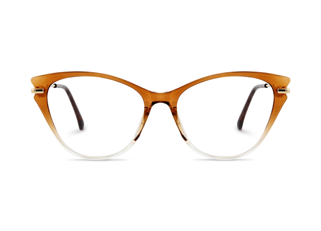 Eydology Daphne Brown to Clear Gradient Women's Cat Eye Glasses 2