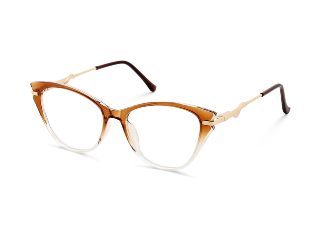 Eydology Daphne Brown to Clear Gradient Women's Cat Eye Glasses 3