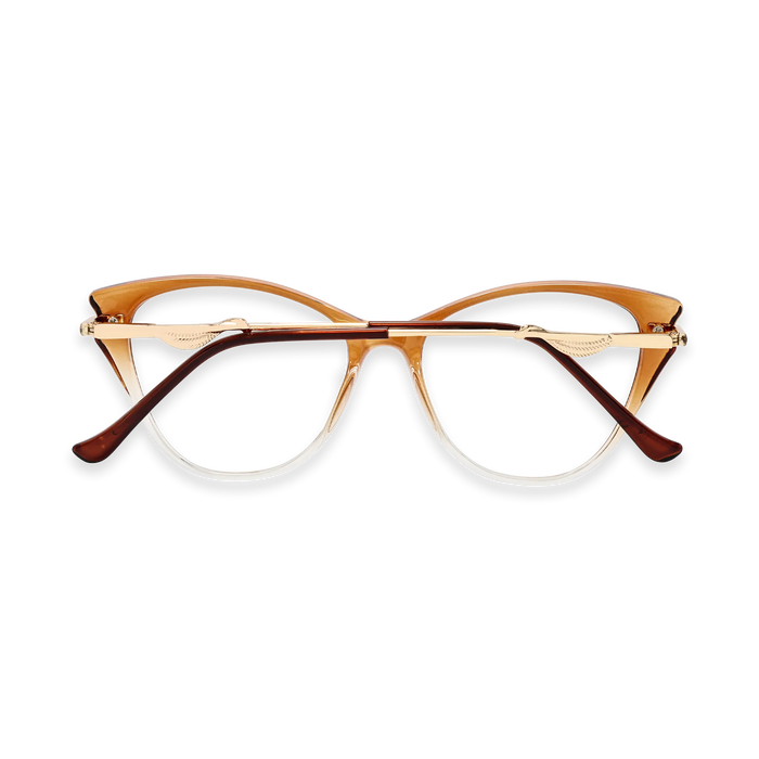Eydology Daphne Brown to Clear Gradient Women's Cat Eye Glasses 5