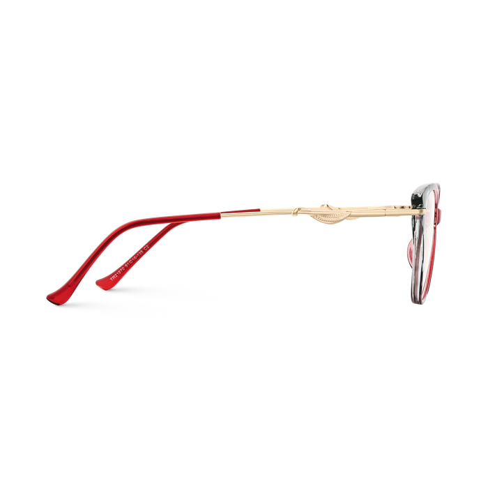 Eydology Daphne Cherry Red & Black Pattern Women's Cat Eye Glasses 4