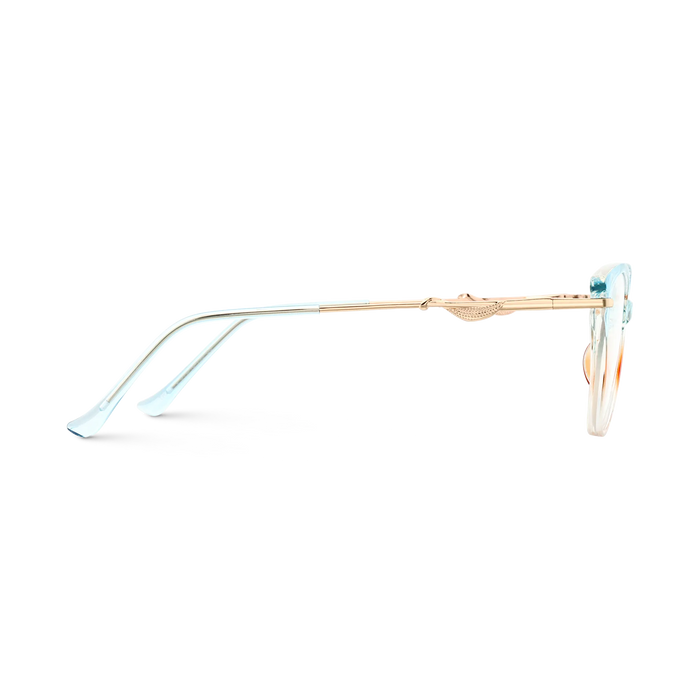 Eydology Daphne Light Blue & Amber Gradient Women's Cat Eye Glasses 4