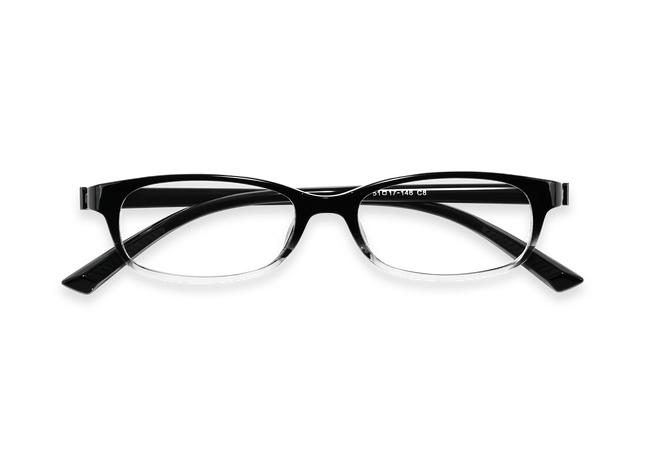 Eydology Dayana Black to Clear Gradient Rectangle Kids Glasses 1