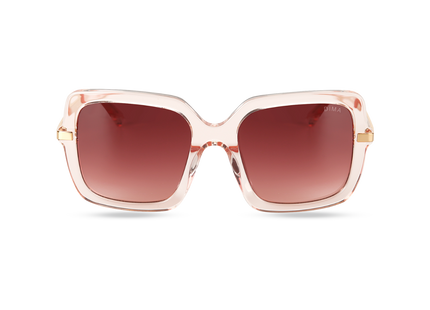 Eydology Deena Crystal Pink Frame Red Gradient Lens Sunglasses 1