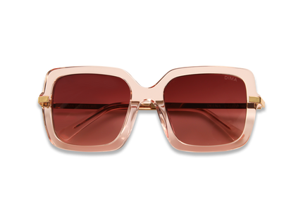 Eydology Deena Crystal Pink Frame Red Gradient Lens Sunglasses 2