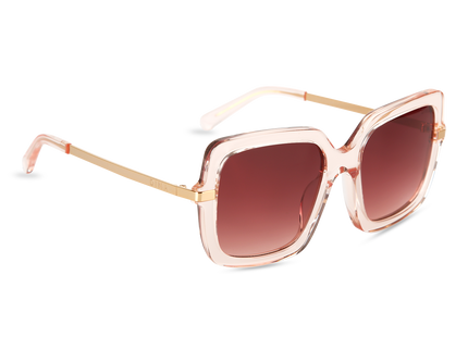 Eydology Deena Crystal Pink Frame Red Gradient Lens Sunglasses 3