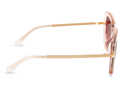 Eydology Deena Crystal Pink Frame Red Gradient Lens Sunglasses 4