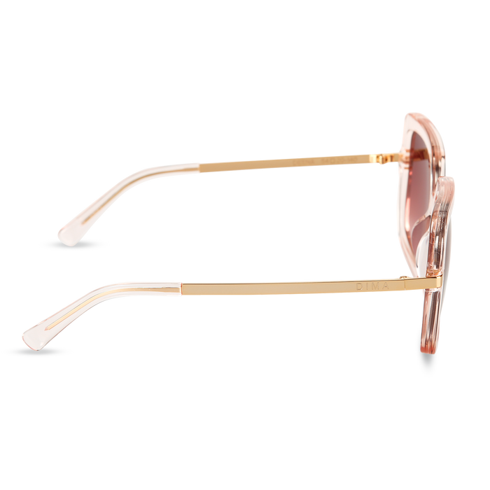 Eydology Deena Crystal Pink Frame Red Gradient Lens Sunglasses 4