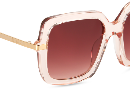 Eydology Deena Crystal Pink Frame Red Gradient Lens Sunglasses 5