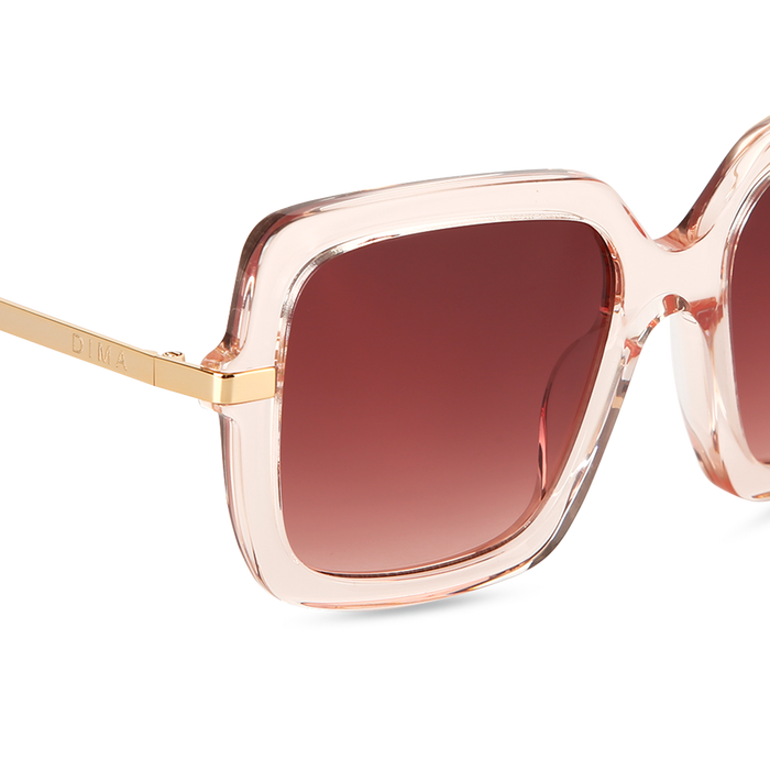 Eydology Deena Crystal Pink Frame Red Gradient Lens Sunglasses 5