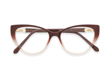 Eydology Destiny Brown to Champagne Gradient Cat Eye Glasses 1