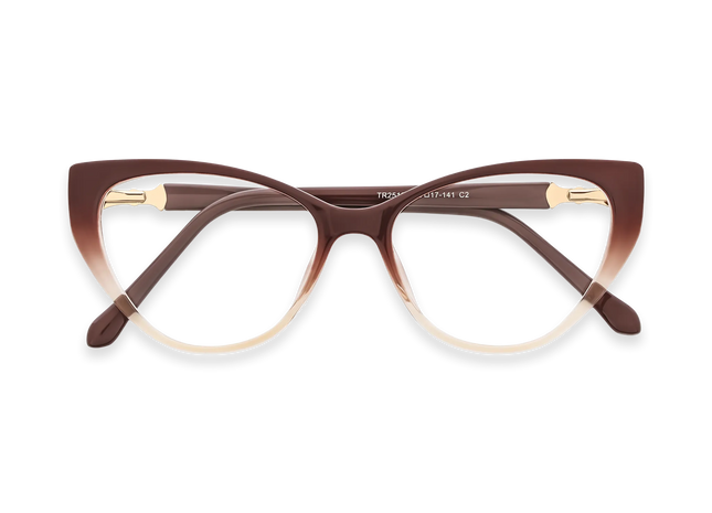 Eydology Destiny Brown to Champagne Gradient Cat Eye Glasses 1