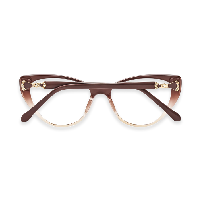 Eydology Destiny Brown to Champagne Gradient Cat Eye Glasses 5