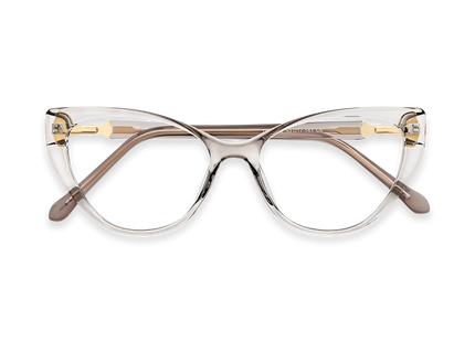 Eydology Destiny Clear Grey Cat Eye Glasses 1