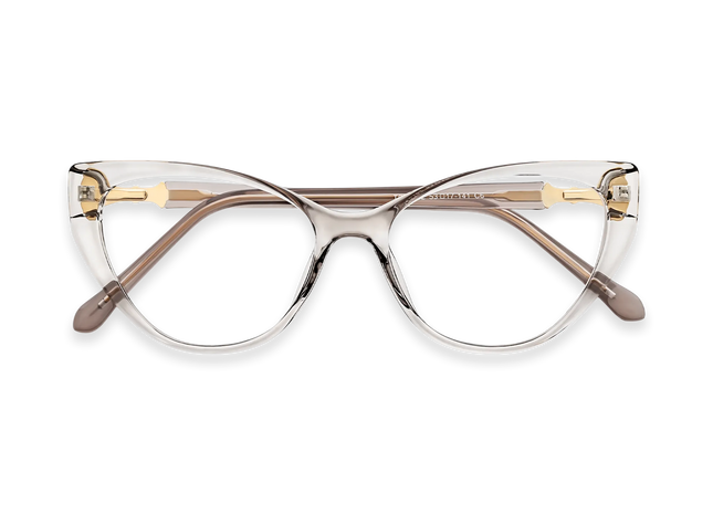 Eydology Destiny Clear Grey Cat Eye Glasses 1
