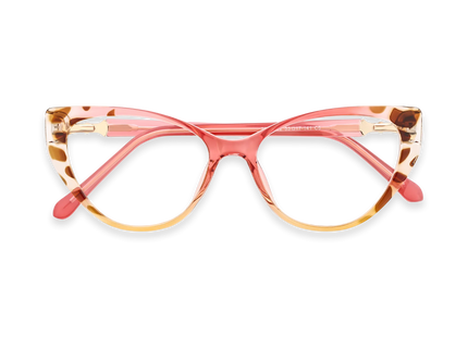 Eydology Destiny Coral Red Tortoise Cat Eye Glasses 1