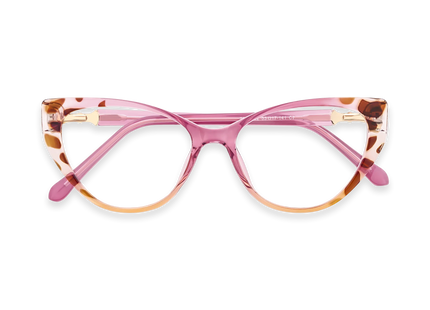 Eydology Destiny Rose Pink & Amber Pattern Cat Eye Glasses 1
