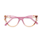 Eydology Destiny Rose Pink & Amber Pattern Cat Eye Glasses 1