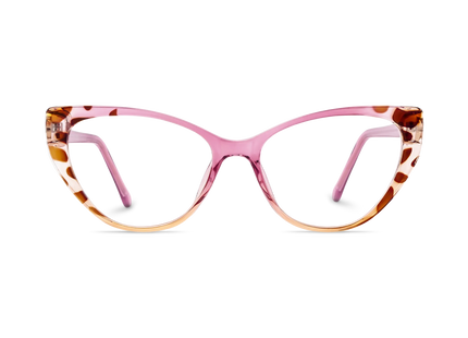 Eydology Destiny Rose Pink & Amber Pattern Cat Eye Glasses 2