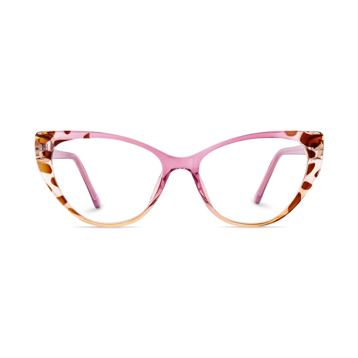 Eydology Destiny Rose Pink & Amber Pattern Cat Eye Glasses 2