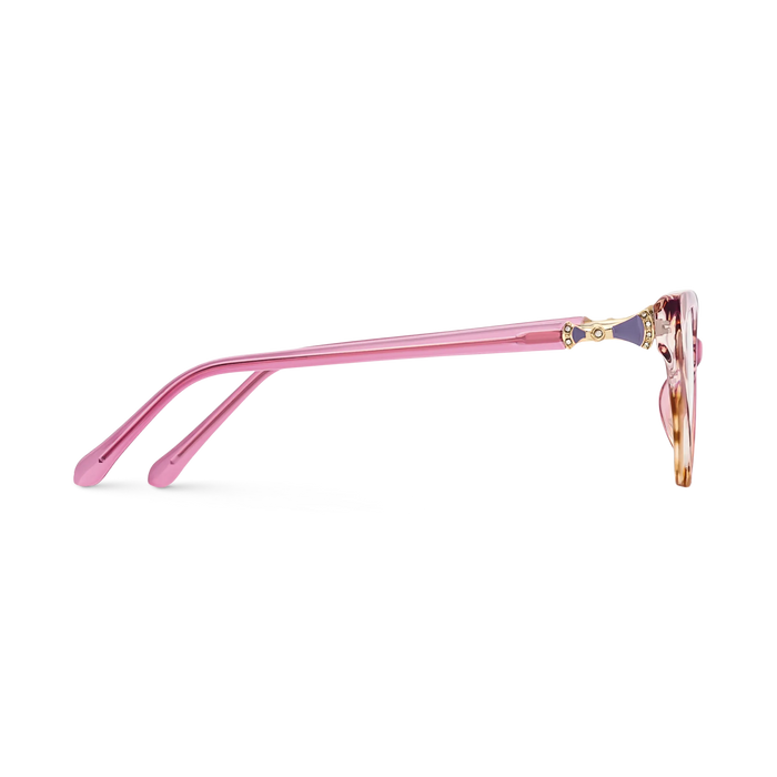 Eydology Destiny Rose Pink & Amber Pattern Cat Eye Glasses 4
