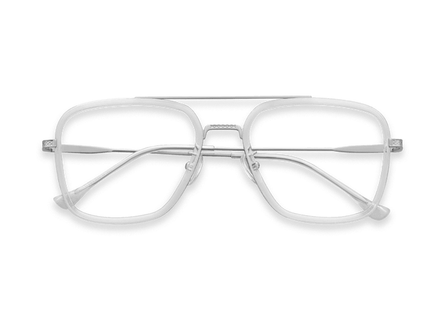 Eydology Devon Clear/Chrome Glasses 1