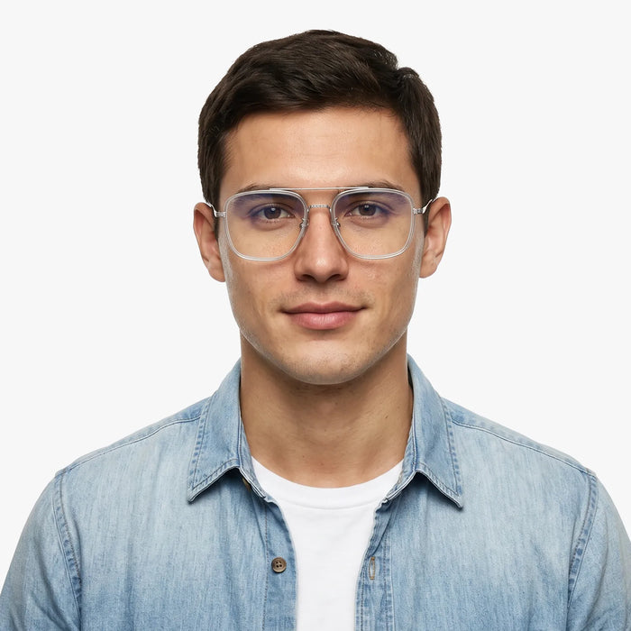 Eydology Devon Clear/Chrome Glasses 3