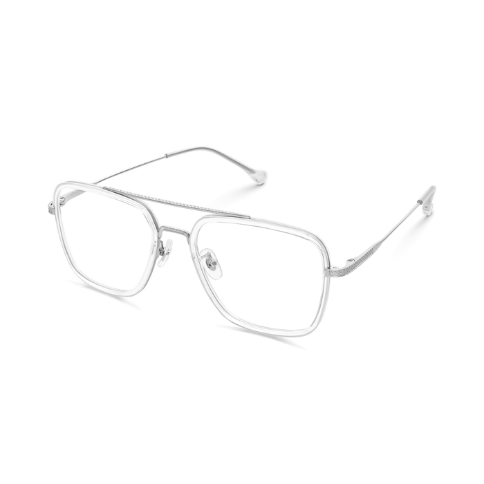 Eydology Devon Clear/Chrome Glasses 5