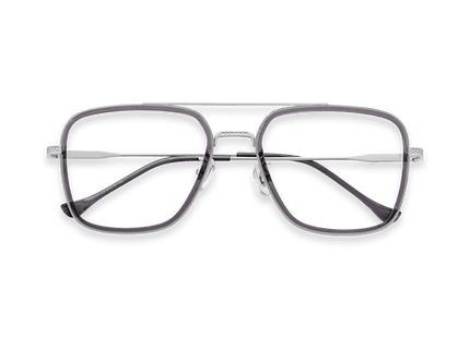 Eydology Devon Clear Dark Grey/Chrome Glasses 1