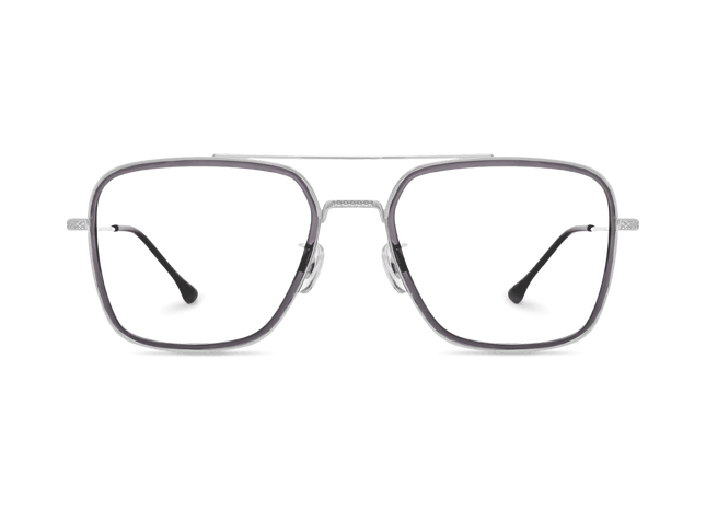 Eydology Devon Clear Dark Grey/Chrome Glasses 2
