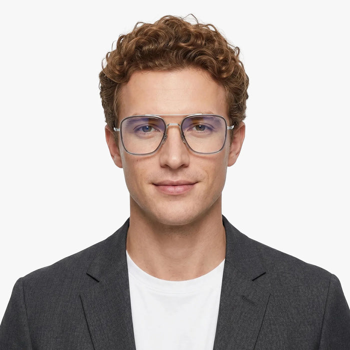 Eydology Devon Clear Dark Grey/Chrome Glasses 3