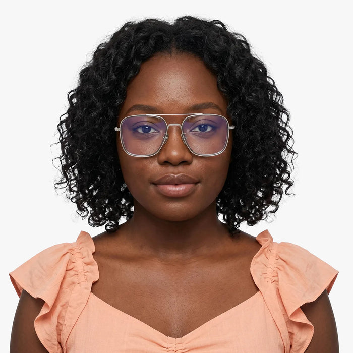 Eydology Devon Clear Dark Grey/Chrome Glasses 4